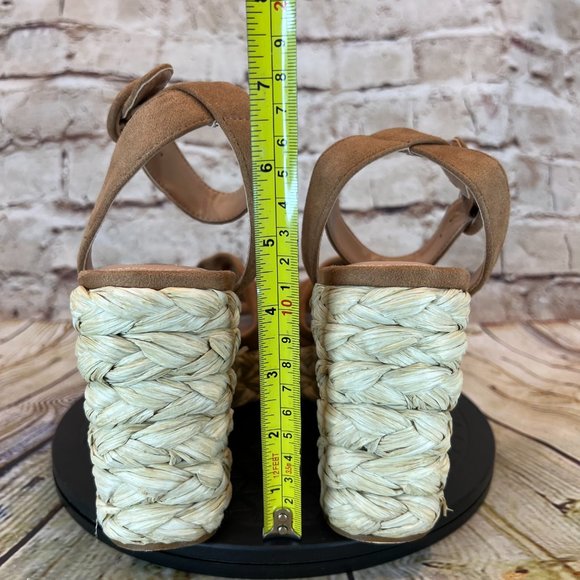 Steve Madden Women's Brown Fabric Open Toe Ankle Strap Jute Wedges Sandals 8.5 M - Picture 3 of 9